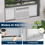 Pearwow Adjustable Window Air Conditioner Side Panels with Frame Set,Extra Wide Window AC Side Panels for 5000 to 14000 Btu AC Units,Window Air Conditioner Side Panel Frame Kits,2 Pack