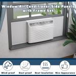 Pearwow Adjustable Window Air Conditioner Side Panels with Frame Set,Extra Wide Window AC Side Panels for 5000 to 14000 Btu AC Units,Window Air Conditioner Side Panel Frame Kits,2 Pack