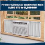 Pearwow Adjustable Window Air Conditioner Side Panels with Frame Set,Extra Wide Window AC Side Panels for 5000 to 14000 Btu AC Units,Window Air Conditioner Side Panel Frame Kits,2 Pack