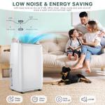 Quiet 12000 BTU Air Conditioner Portable for Room up to 550 Sq.Ft, 3-in-1 Floor Standing AC with Dehumidifier & Fan Mode, Sleep Mode, 24H Timer & Easy Window Installation Kit