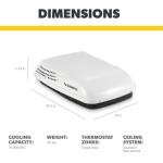 Dometic Penguin II Low Profile Rooftop Air Conditioner, High Capacity 15K BTU, White, Pre-Installed Single Zone CT Control Board, Non-Ducted or Ducted Application