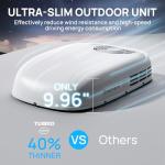 TURBRO Inverter 13.5K BTU RV Air Conditioner with Cooling and Heat Pump | Non-Ducted Low-Profile Rooftop Unit | Quiet Operation | WiFi & Remote Control | LED Atmosphere Light, White