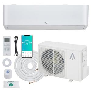 9000 BTUs Mini Split Air Conditioner, 23 SEER2 Inverter Mini Split AC/Heating System, Ductless Mini Split Heat Pump Wall Mount, With Installation Kit, Split AC Unit for Cooling Up to 450 Sq. Ft, 230V