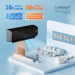 ROVSUN 12,000 BTU Mini Split Air Conditioner & Heater with Smart APP Control, 21 SEER2 115V Energy Saving Inverter Ductless Wall AC Unit with Pre-Charged Condenser, Heat Pump & Installation Kit, Black