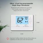 NonProgrammable Thermostat for Home, Digital Energy-Saving Thermostat,Single-Stage Systems, 1 Heat/1 Cool, Easy DIY Install,White Backlight