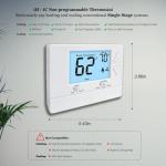 NonProgrammable Thermostat for Home, Digital Energy-Saving Thermostat,Single-Stage Systems, 1 Heat/1 Cool, Easy DIY Install,White Backlight