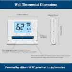 NonProgrammable Thermostat for Home, Digital Energy-Saving Thermostat,Single-Stage Systems, 1 Heat/1 Cool, Easy DIY Install,White Backlight