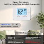 NonProgrammable Thermostat for Home, Digital Energy-Saving Thermostat,Single-Stage Systems, 1 Heat/1 Cool, Easy DIY Install,White Backlight