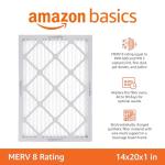 Amazon Basics 14x20x1 Air Filter 6 Pack, MERV 8 AC Furnace Filters (Actual Size: 13.75" x 19.75" x 0.75")