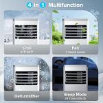 3-in-1 Portable AC Units Cools 350 Sq.Ft.,8000BTU Portable Air Conditioners Coolerwith Remote Control 24H Timer Sleep Mode,AC Unit for Indoor Use Bedroom Dorm