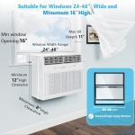 Electactic Window Air Conditioner 12,000 BTU, Window AC Unit Cooling Room 500sq.ft, Dehumidifier Mode and 3 Fan Speed, 24H Timer, Saddle Mount, Quiet Operation, White