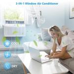 Electactic Window Air Conditioner 12,000 BTU, Window AC Unit Cooling Room 500sq.ft, Dehumidifier Mode and 3 Fan Speed, 24H Timer, Saddle Mount, Quiet Operation, White