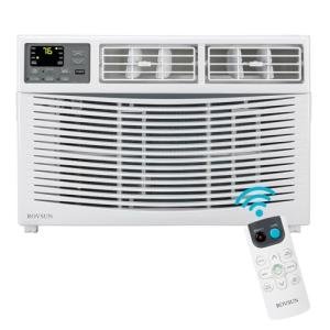 ROVSUN 18000 BTU Air Conditioner Window Unit, 3-in-1 Window AC Unit Cooler, Dehumidifier & Fan with Timer, Remote Control & Installation Kit, Cooling Rooms up to 1000 Sq. Ft, 230V/60Hz, White & Grey