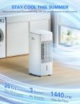 Windowless Portable Air Conditioners, 3-IN-1 Evaporative Air Cooler w/4 Ice Packs, 7H Timer, 70° Oscillation Swamp Coolers Air Conditioner for Room, Ductless Portable Ac Unit for Bedroom Office, Ivory