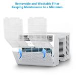 Electactic Window Air Conditioner 12,000 BTU, Window AC Unit Cooling Room 500sq.ft, Dehumidifier Mode and 3 Fan Speed, 24H Timer, Saddle Mount, Quiet Operation, White