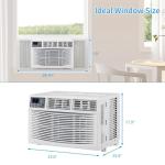 ROVSUN 18000 BTU Air Conditioner Window Unit, 3-in-1 Window AC Unit Cooler, Dehumidifier & Fan with Timer, Remote Control & Installation Kit, Cooling Rooms up to 1000 Sq. Ft, 230V/60Hz, White & Grey