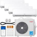 TOSOT 36,000BTU Quad 4 Zone Mini Split AC with Heat Pump, 21SEER2, 230V, Wifi-Enabled Ductless Inverter Split System with 16ft Copper Line Set, 9,000+9,000+9,000+9,000 BTU, Cosmo Series