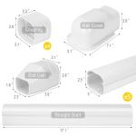 3" W 7.5 Ft Mini Split Line Set Cover Kit Air Conditioner Decorative PVC Line Cover Kit for Central Air Conditioner Mini Split AC Cover for Outside Heat Pumps Tubing Cover