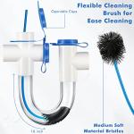 Gulfmew 3/4 Inch Standard Condensate Trap with Cleaning Brush, PVC U Trap for HVAC Systems, Air Conditioner, Effectively Drains Condensate(1 Pack)