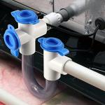 Gulfmew 3/4 Inch Standard Condensate Trap with Cleaning Brush, PVC U Trap for HVAC Systems, Air Conditioner, Effectively Drains Condensate(1 Pack)