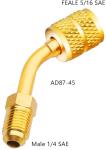 Zoizocp R410A Adapter 5/16 inches SAE Female to 1/4 inches SAE Male Flare for Air Conditioners HVAC, (3 Angled Adapters + 3 Straight Adapters)