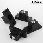 LOLYSIC 12 Pack Rubber Vibration Isolator Mounting Bracket with 12pcs Rubber Pads, Anti Vibration Pads Rubber Vibration Isolator Pad, Rubber Air Conditioner Mounting Pads
