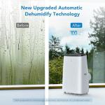 GarveeTech 14,000 BTU Portable Air Conditioner for Large Room up to 750 Sq.Ft, 3-in-1 AC Unit w/Cool, Dehumidifier & Fan, Energy Efficient w/Quiet Sleep Mode & 24H Timer - Remote Control for Rooms