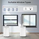 DuraComfort Portable Air Conditioner, Dual Motors AC (14,000 BTU ASHRAE) 10000 BTU SACC Cools Up to 450 Sq.Ft, with Window Kit for Easy Installation,White