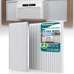 Daisypower Window Air Conditioner Side Panels Curtain Kit Extendable Up to 19-1/4" Wide 17" Height,Window AC Insulation Panel for 5000-14000 Btu AC Units Parts Replacement Screen