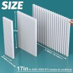 Daisypower Window Air Conditioner Side Panels Curtain Kit Extendable Up to 19-1/4" Wide 17" Height,Window AC Insulation Panel for 5000-14000 Btu AC Units Parts Replacement Screen