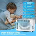 6000 BTU Window Air Conditioner with WiFi, Cools up to 250 Sq. Ft., Energy Saving Window AC Unit with Remote & App Control & Timer Function & Easy Install Kit, Perfect for Small Bedroom, Living Room