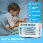 6000 BTU Window Air Conditioner With Remote Control, Window AC Cools Up to 250 Sq. Ft, Ultra Quiet Window Air Conditioner With WIFI, Dehumidifier & Energy Saving & Easy Installation, White
