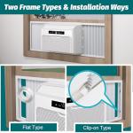 Daisypower Window Air Conditioner Side Panels Curtain Kit Extendable Up to 19-1/4" Wide 17" Height,Window AC Insulation Panel for 5000-14000 Btu AC Units Parts Replacement Screen