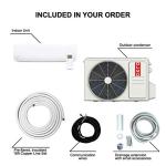 OLMO 9,000 BTU 115V Single Zone Wall Mount Ductless Mini Split Air Conditioner & Heat Pump – 16FT Installation Kit – R-410A Refrigerant Pre-Charged – Inverter Technology