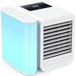 Portable Air Conditioner Cooling Fan: Evaporative Mini Air Cooler with 𝟳 𝗖𝗼𝗹𝗼𝗿𝘀 - USB Personal Air Cooler Desktop Ac Unit for Room Office Home (Cool White)