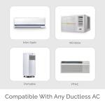 Breez Eco | Smart AC Controller for Mini Split, Window, Portable ACS | WiFi, Alexa, Google, Siri Shortcuts, SmartThings, IFTTT, Free App, NO Subscriptions | Schedules, Geofencing, Comfy (White)