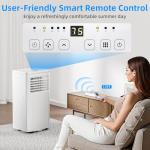 Portable Air Conditioner 8000 BTU, Remote Control, Fan Mode, Cools 350sq. ft, 24 Hour Timer, Quiet Operation,Window, 2 Fan Speed for Bedroom Office Home Dorm