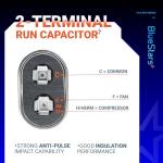 [UL Certified] BlueStars 15 uF MFD 370-440V Oval Run Start Capacitor CBB65 – Replacement for AC Motor, Condenser, and Heat Pump Air Conditioners - Replace TRCF15 PRCF15A CAP-15-450