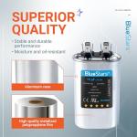 [UL Certified] BlueStars 15 uF MFD 370-440V Oval Run Start Capacitor CBB65 – Replacement for AC Motor, Condenser, and Heat Pump Air Conditioners - Replace TRCF15 PRCF15A CAP-15-450