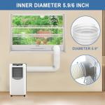 Portable AC Window Vent Kit, Adjustable Vertical/Horizontal Sliding Window Kit Plate for AC Unit, Seamless Portable AC Window Seal With 5.9 Inch Diameter, 59 Inch Length Exhaust Hose