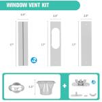 Nihoney Portable AC Window Vent Kit with 5.9" Exhaust Hose Universal Portable Air Conditioner Window Seal Kit Adjustable 59 Inch Length Exhaust Hose for Sliding Horizontal&Vertical Windows