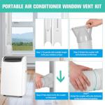 Nihoney Portable AC Window Vent Kit with 5.9" Exhaust Hose Universal Portable Air Conditioner Window Seal Kit Adjustable 59 Inch Length Exhaust Hose for Sliding Horizontal&Vertical Windows