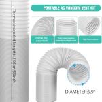 Nihoney Portable AC Window Vent Kit with 5.9" Exhaust Hose Universal Portable Air Conditioner Window Seal Kit Adjustable 59 Inch Length Exhaust Hose for Sliding Horizontal&Vertical Windows