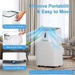 14,000 BTU Portable Air Conditioners for 700 Sq.Ft, 4-in-1 Room Air Conditioner with Cooling, Heating, Dehumidifier, Fan, Remote, Sleep Mode, Auto Swing, 24H Timer, Self-Evaporating Portable AC Unit