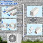 SUREPHON 3" 7.5Ft Mini Split Line Set Cover,Plastic Line Kit for Outside Units, Mini Split Air Conditioner, Central AC and Heat Pump