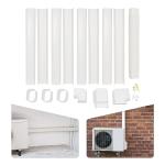 WUSILILU 5" 17Ft Air Conditioner Decorative PVC Line Set Cover Kit, PVC Decorative Line Set Cover Kit for Mini Split and Central Air Conditioner & Heat Pump Line Set Cover Kit Decorative Tubing Cover