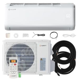 Albott Mini Split Air Conditioner Heat Pump, 9000 BTU 18.5 SEER2 220V Inverter Ductless Wall AC Unit Cools Rooms up to 450 Sq. Ft, 14.8ft Installation Kit, White