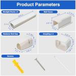 SUREPHON 3" 7.5Ft Mini Split Line Set Cover,Plastic Line Kit for Outside Units, Mini Split Air Conditioner, Central AC and Heat Pump