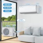 Albott Mini Split Air Conditioner Heat Pump, 9000 BTU 18.5 SEER2 220V Inverter Ductless Wall AC Unit Cools Rooms up to 450 Sq. Ft, 14.8ft Installation Kit, White