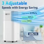 FANCOLE Windowless Portable Air Conditioners with 4Modes & 3Speeds, 15H Timer for Smart Auto-off, 2Gal Tank for 20H Cooling, Evaporative Air Cooler 17 FT Remote, 120° Swing Swamp Cooler No Hose Needed